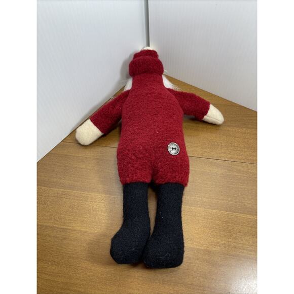 Woof And Poof Santa Plush Vintage Ornament Shelf Sitter 2000 Button Folk Art - Picture 3 of 6